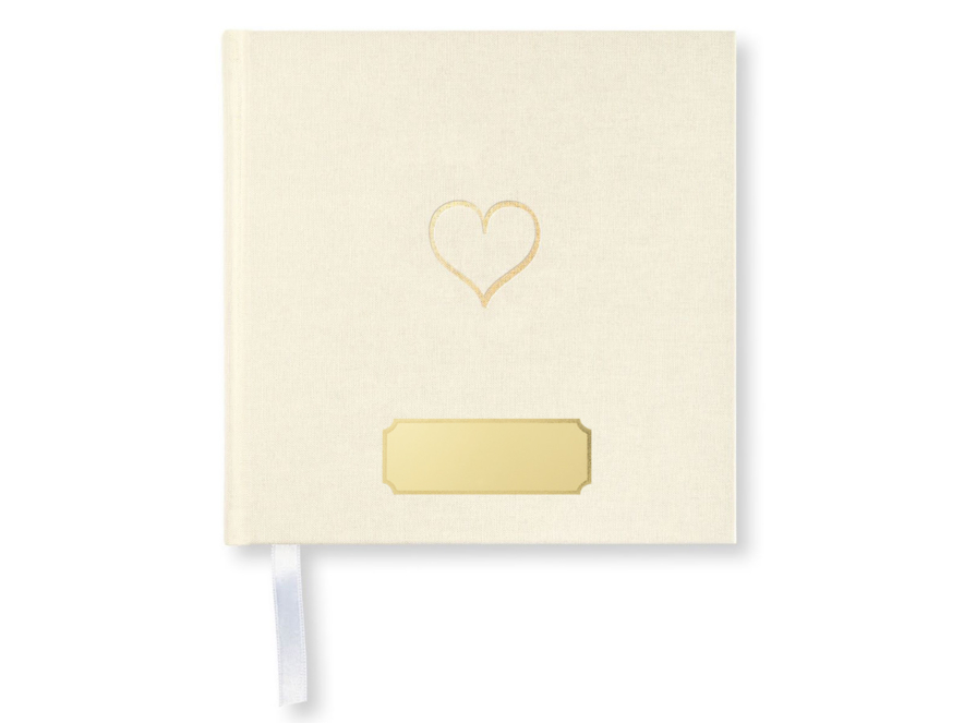 Gjestebok Bryllup Paperstyle Hjerte Gull 185 x 185 mmproduct image #1