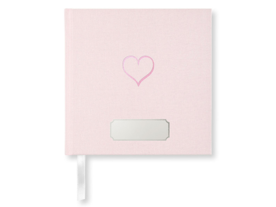 Gjestebok Bryllup Paperstyle Hjerte Rosa 185 x 185 mmproduct image #1