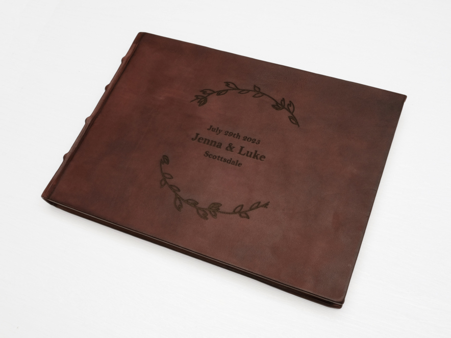 Gjestebok Hyttebok Cicero Vintage Lær Brun 300 x 210 mmproduct image #5