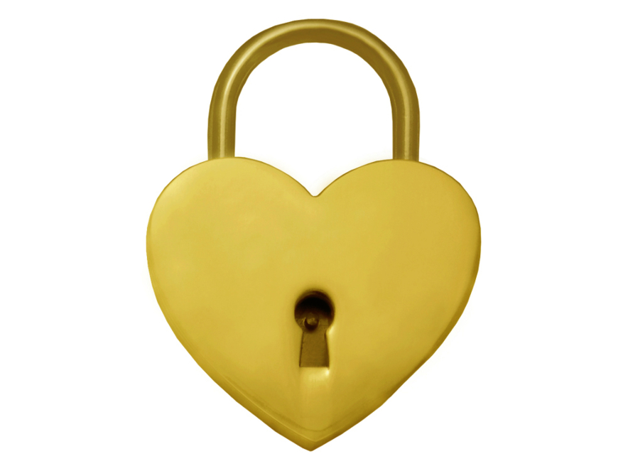 Kjærlighetslås Heart Golden 44 mmproduct image #1
