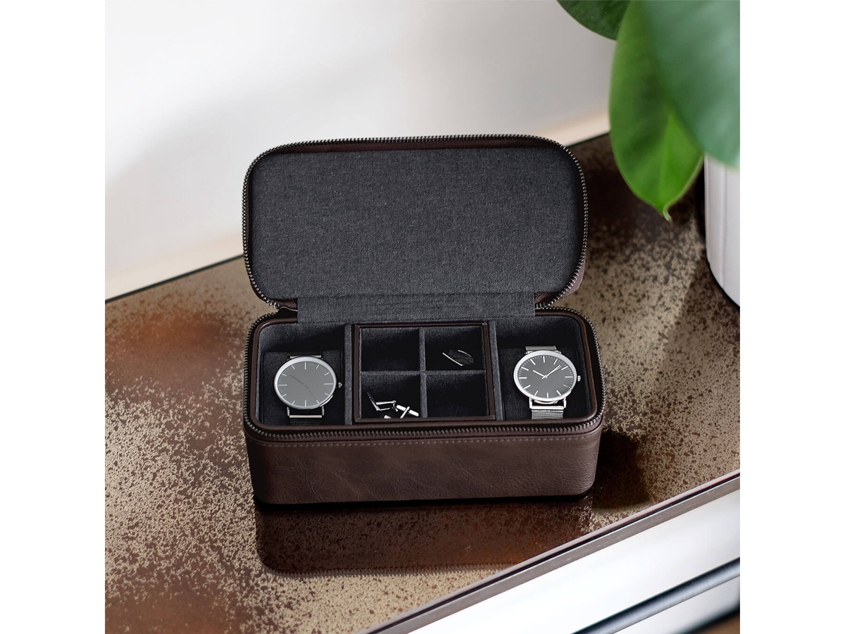 Klokke & Mansjettknappsboks Stackers Brun 2product zoom image #3