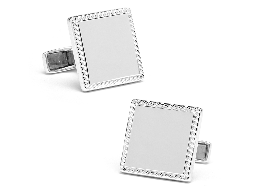 Mansjettknapper Ox & Bull Silver Squareproduct zoom image #1